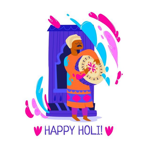 Flat holi illustration