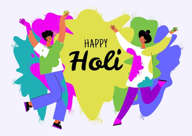 Illustrazione di Holi piatto