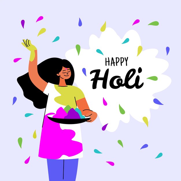 Flat holi illustration