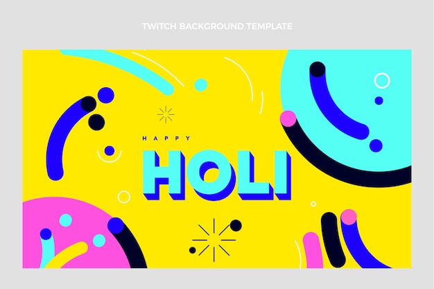 Free vector flat holi twitch background