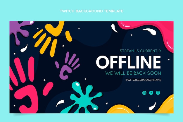 Vettore gratuito sfondo piatto holi twitch