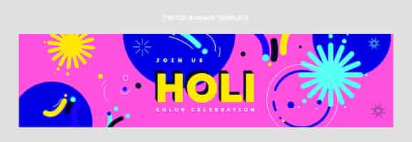 Free vector flat holi twitch banner