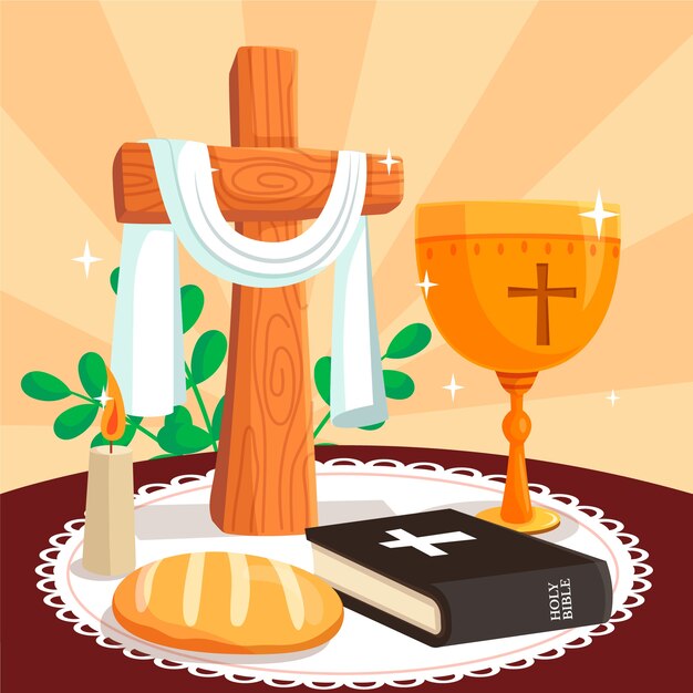 Flat holy week concept