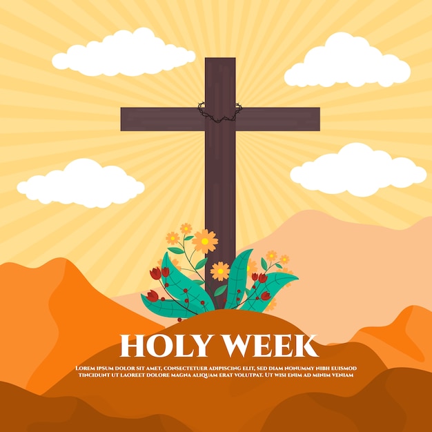 Free vector flat holy week event theme