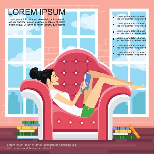 Free vector flat home leisure colorful poster