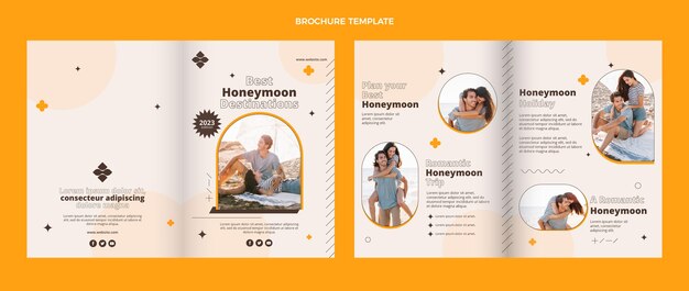 Flat honeymoon brochure template