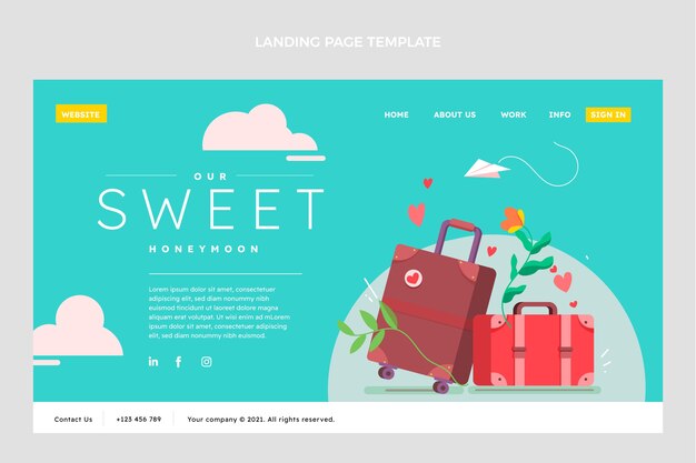 Flat honeymoon landing page template