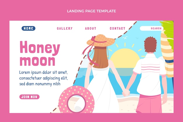 Flat honeymoon landing page template