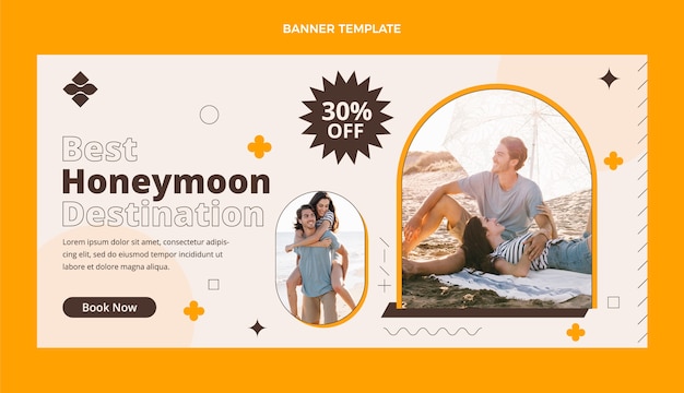 Free vector flat honeymoon sale background