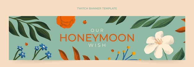 Free vector flat honeymoon twitch banner