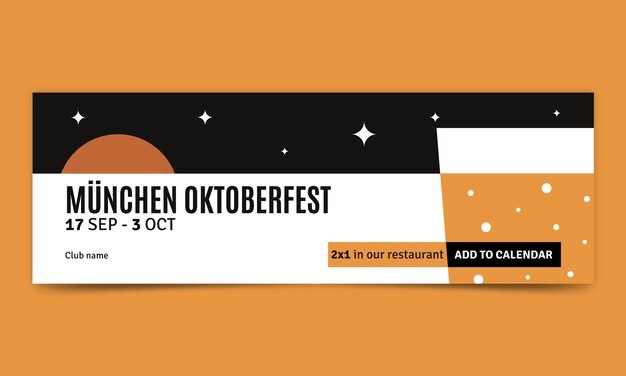 Flat horizontal banner template for oktoberfest festival