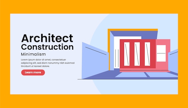Free vector flat horizontal banner template for world architecture day celebration
