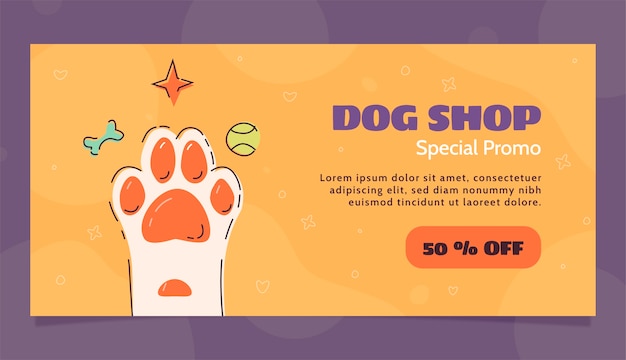 Free vector flat horizontal sale banner template for international dog day celebration