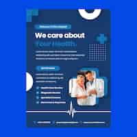 Free vector flat hospital vertical poster template