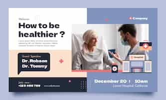 Free vector flat hospital webinar template