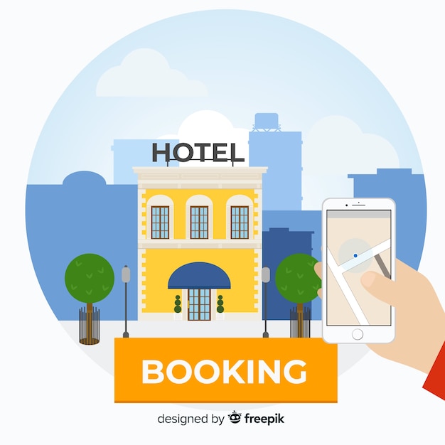 Flat hotel booking background