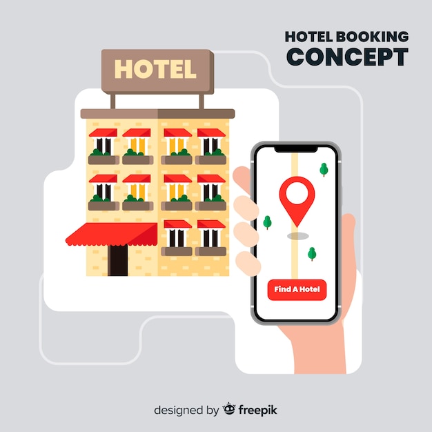 Flat hotel booking background