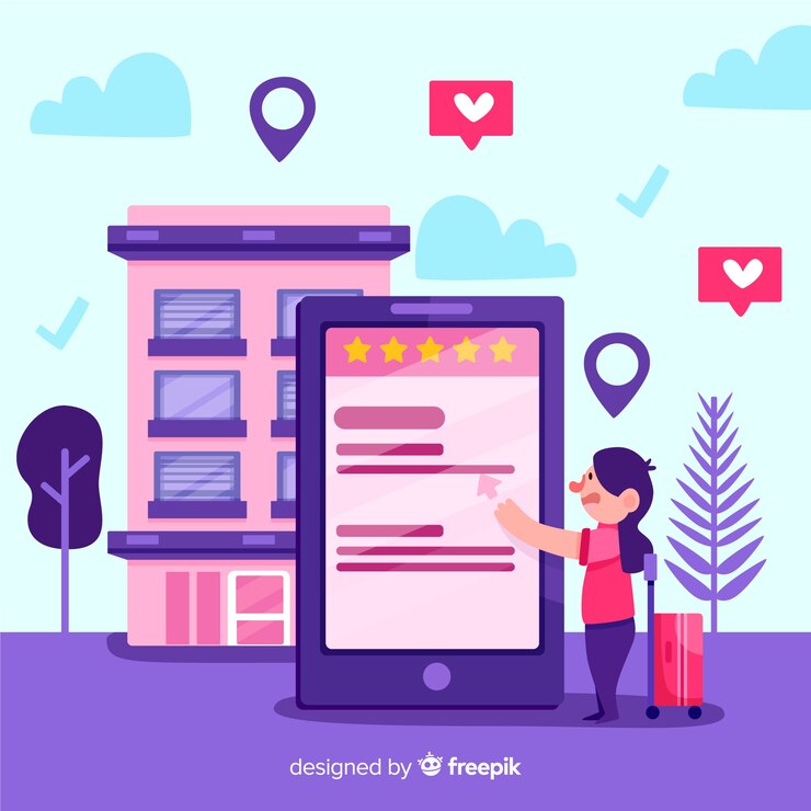 Free Vector flat hotel booking concept background