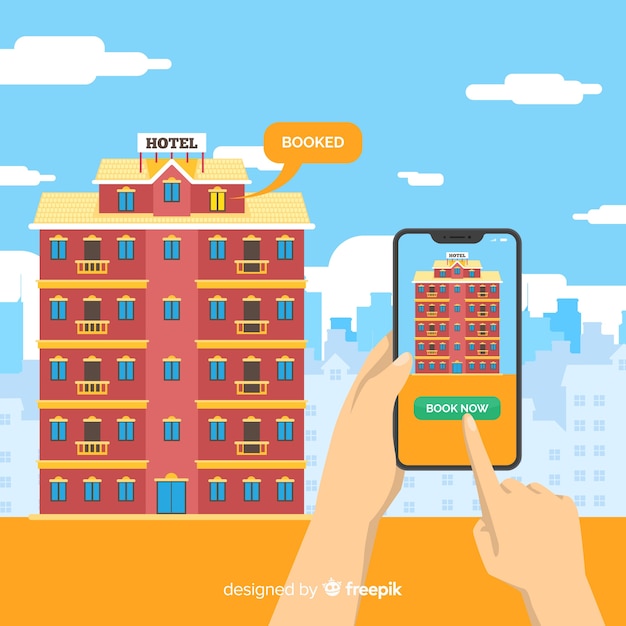 Free vector flat hotel booking concept