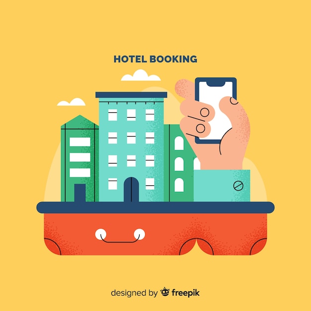 Free vector flat hotel booking concept