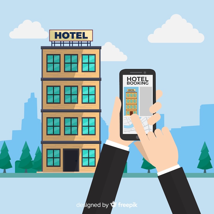 Free Vector flat hotel booking concept