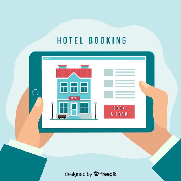 Free vector flat hotel booking concept