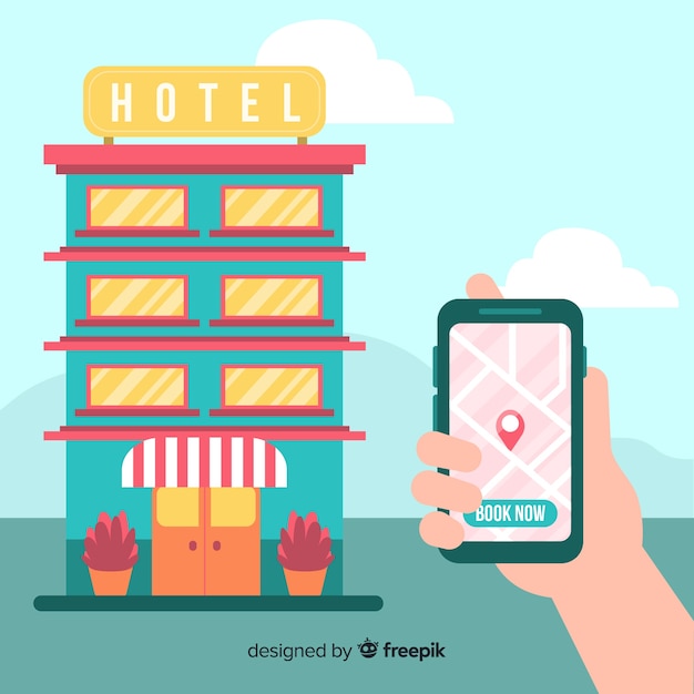 Flat hotel booking concept