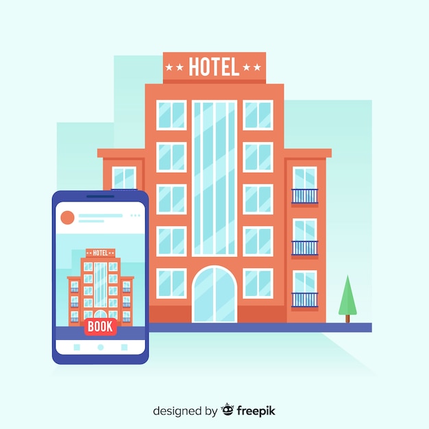 Flat hotel booking concept