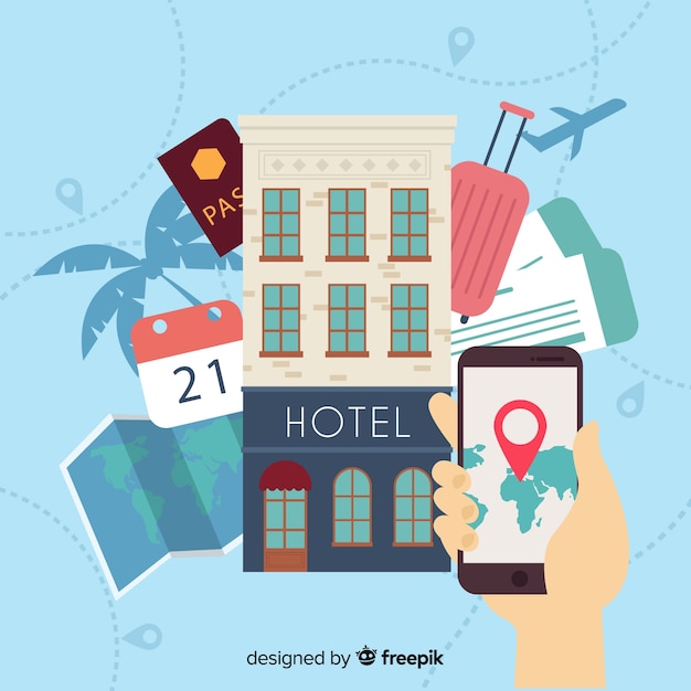 Free vector flat hotel booking concept