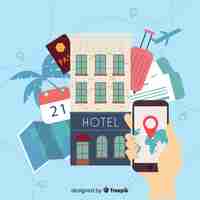 Free vector flat hotel booking concept