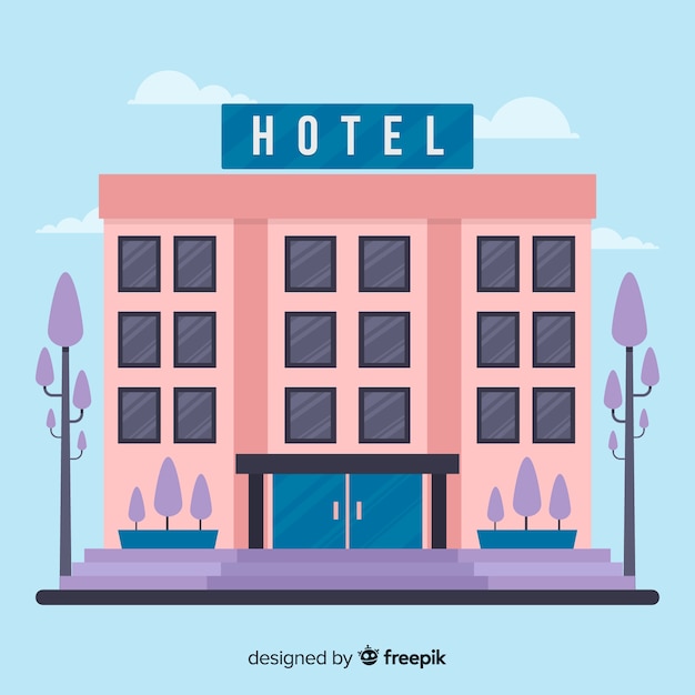 Free vector flat hotel building background