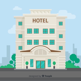 Flat hotel building background