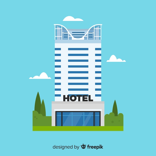 Free vector flat hotel building background