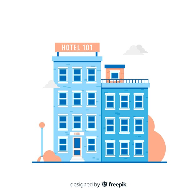 Flat hotel building background