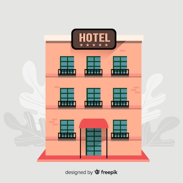 Free vector flat hotel building background