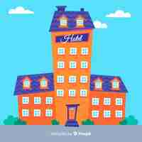 Free vector flat hotel building background