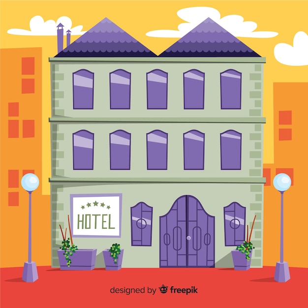 Free vector flat hotel building background