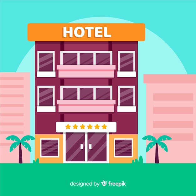 Free vector flat hotel building illustration