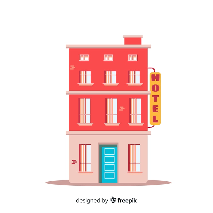Free Vector flat hotel building