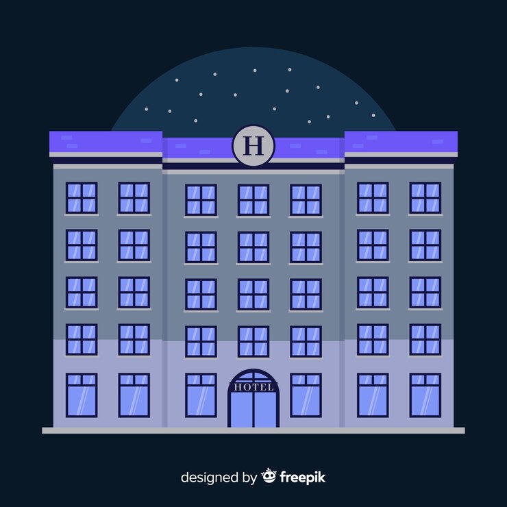 무료 Vector 플랫 호텔 빌딩