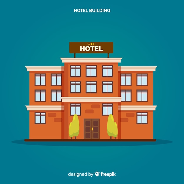 Flat hotel facade background