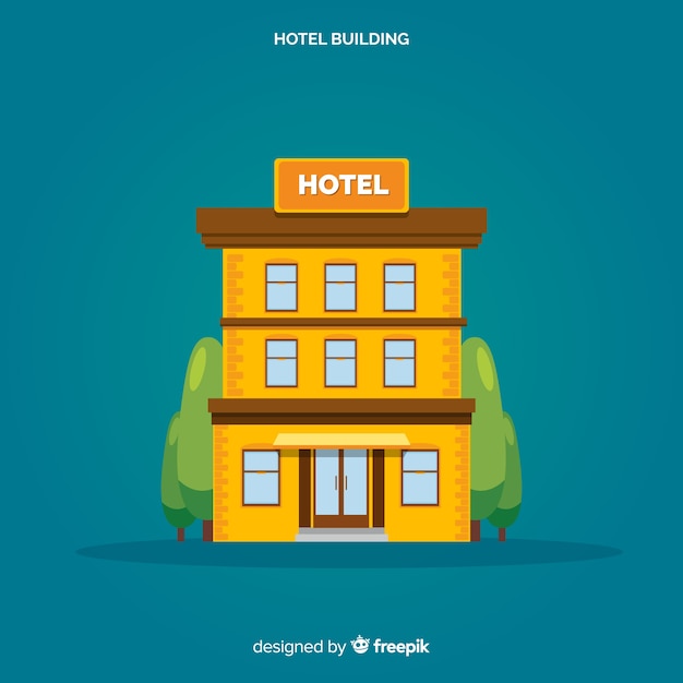 Free vector flat hotel facade background