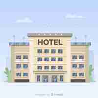 Free vector flat hotel facade background