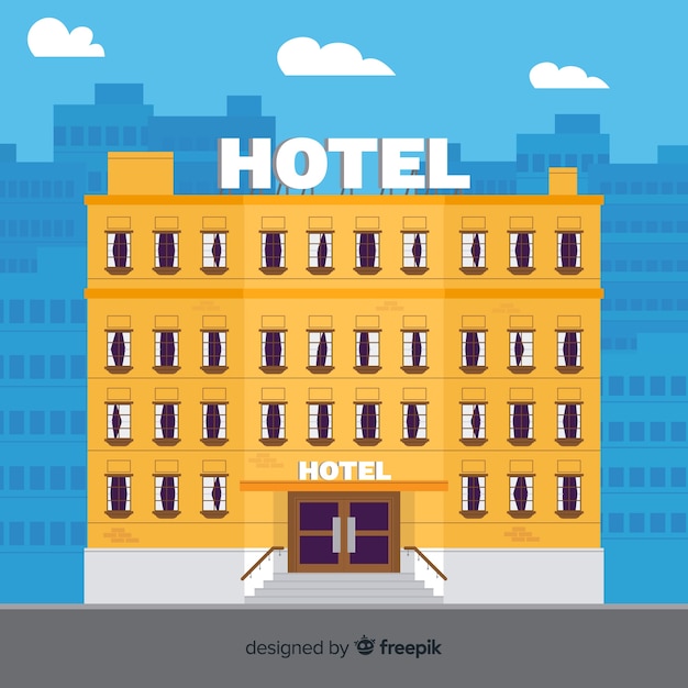 Free vector flat hotel facade background