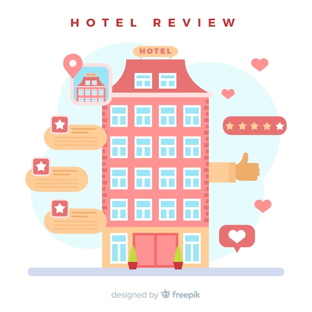 Free vector flat hotel review background