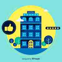 Free vector flat hotel review background