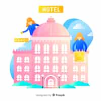 Vettore gratuito recensione sfondo piatto dell'hotel