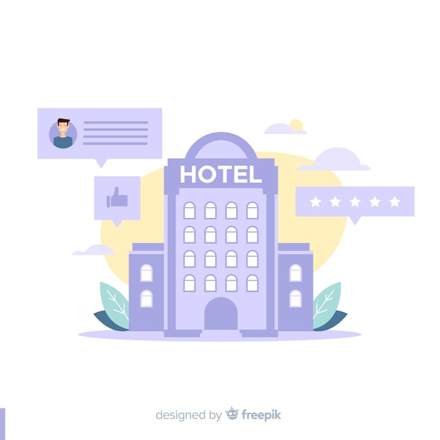 Flat hotel review background 