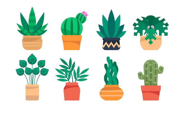 Free vector flat houseplant collection