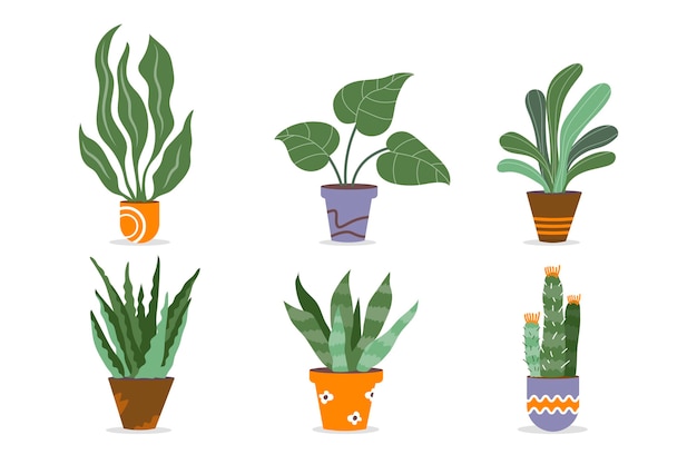 Free vector flat houseplant collection